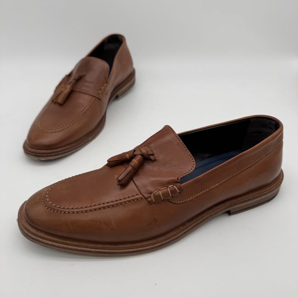 Walk London Tan Brown Leather Tassel Loafer Size 11